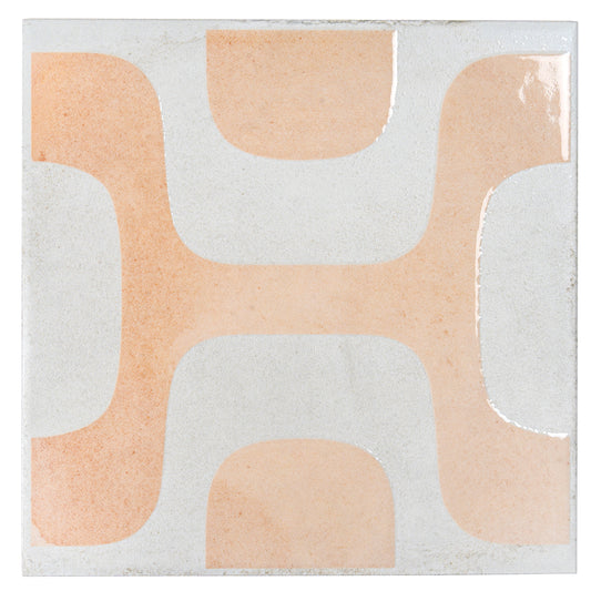Cadence 8x8 White Faded Terracotta Porcelain Square Motif Wall and Floor Tile (29 Pack, 12.49 sq ft/case) - Sample