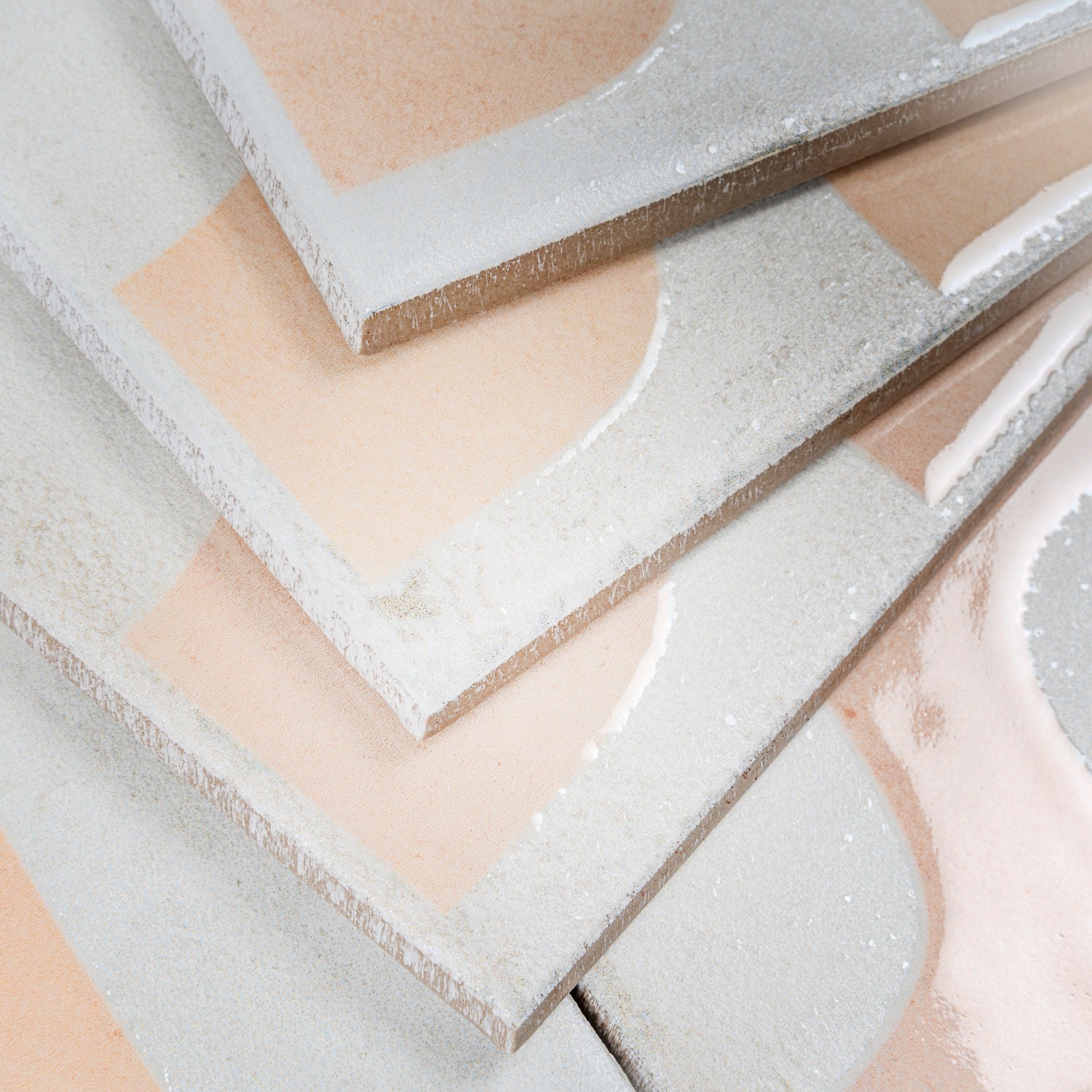 White Faded Terracotta 8x8 Matte, Glossy Square Motif Porcelain Tile (29 pack, 12.49 sq ft/case)