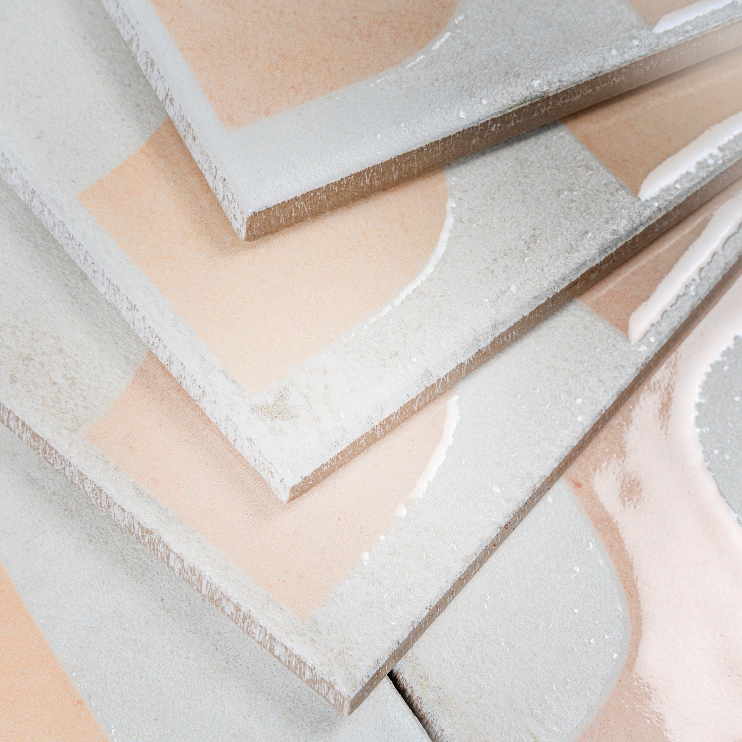 Cadence 8x8 White Faded Terracotta Porcelain Square Motif Wall and Floor Tile (29 Pack, 12.49 sq ft/case) - Sample