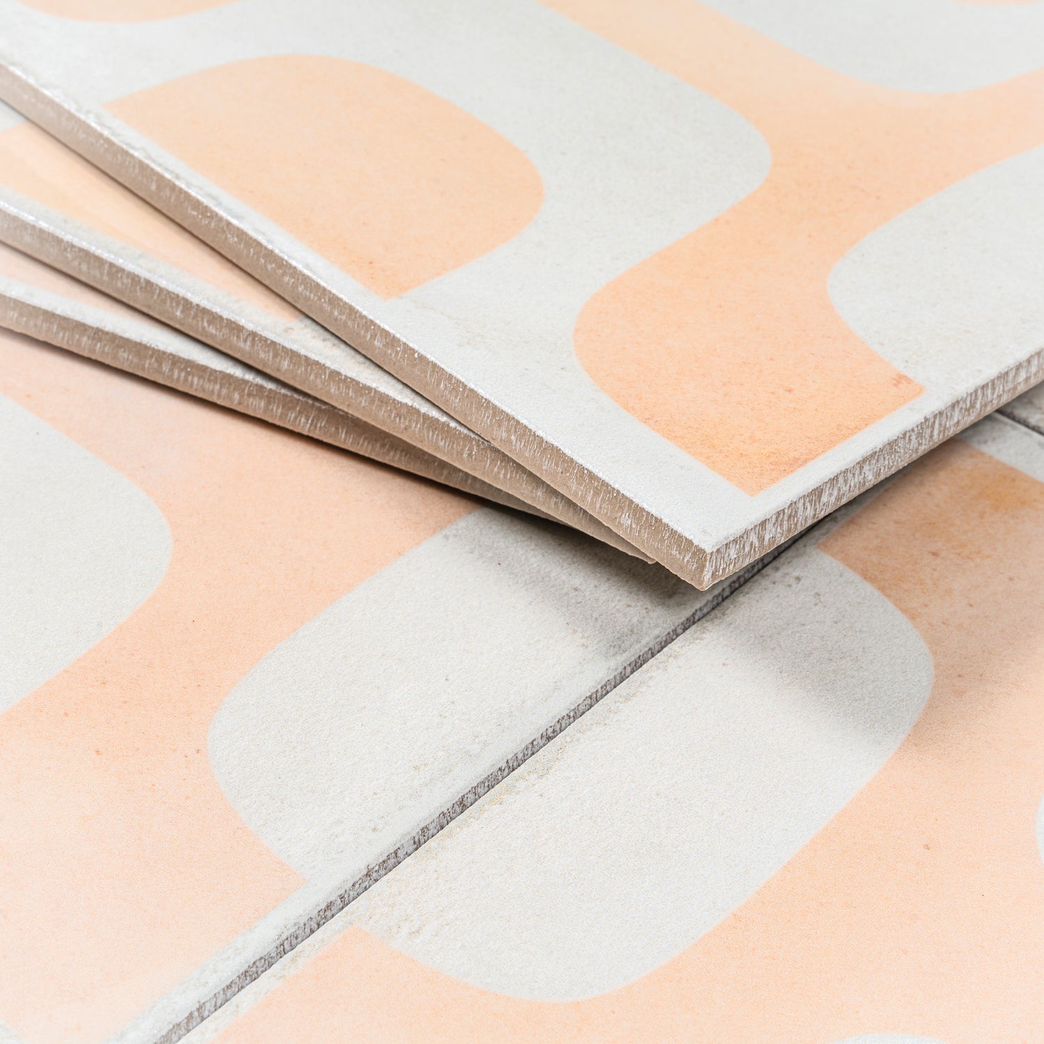White Faded Terracotta 8x8 Matte, Glossy Square Motif Porcelain Tile (29 pack, 12.49 sq ft/case)