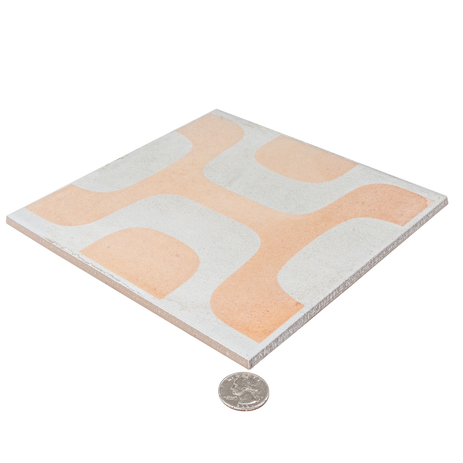 White Faded Terracotta 8x8 Matte, Glossy Square Motif Porcelain Tile (29 pack, 12.49 sq ft/case)