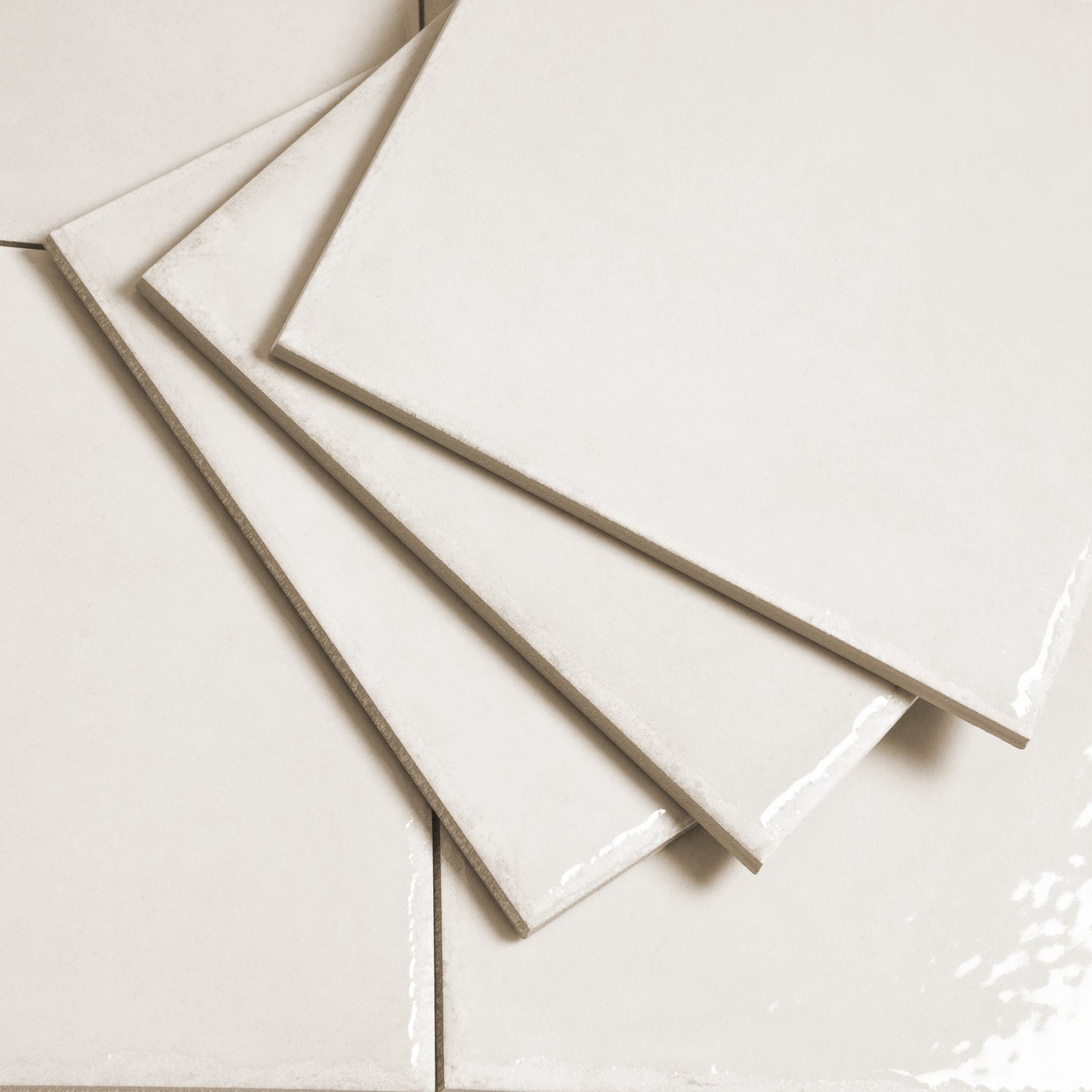 Cloud White 8x8 Glossy Zellige Square Subway Porcelain Tile (29 pack, 12.49 sq ft/case)