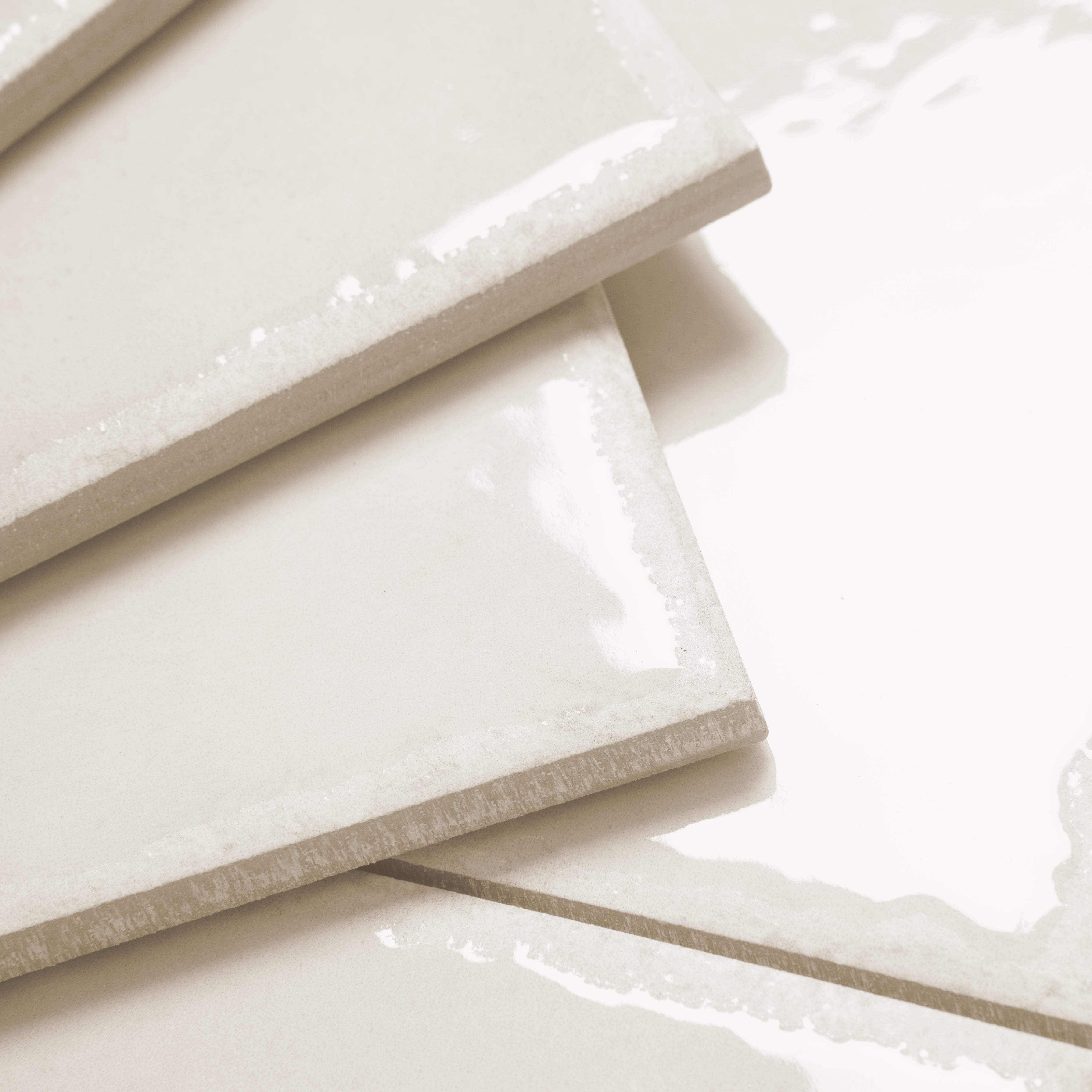 Cloud White 8x8 Glossy Zellige Square Subway Porcelain Tile (29