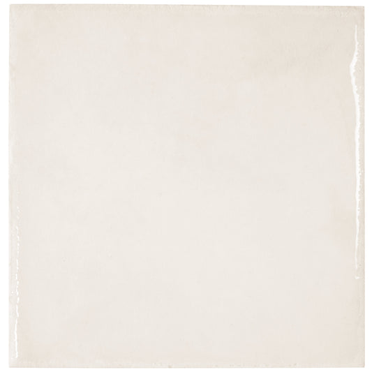 Cadence 8x8 Cloud White Porcelain Zellige Square Wall and Floor Tile (29 Pack, 12.49 sq ft/case) - Sample