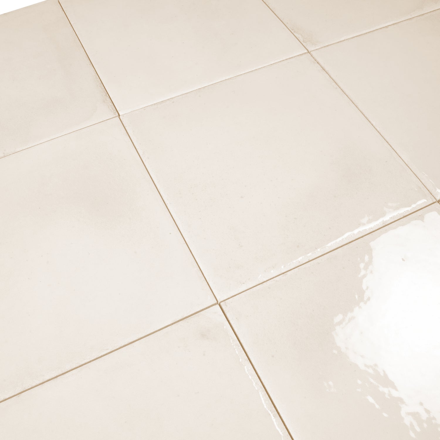 Warm Ivory 8x8 Glossy Zellige Square Subway Porcelain Tile (29 pack, 12.49 sq ft/case)