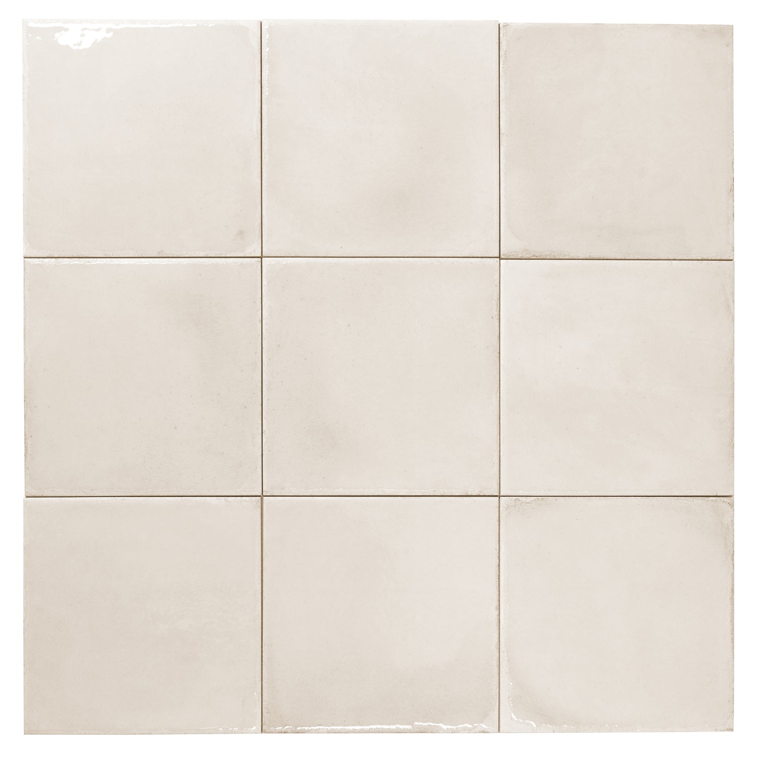 Warm Ivory 8x8 Glossy Zellige Square Subway Porcelain Tile (29 pack, 12.49 sq ft/case)