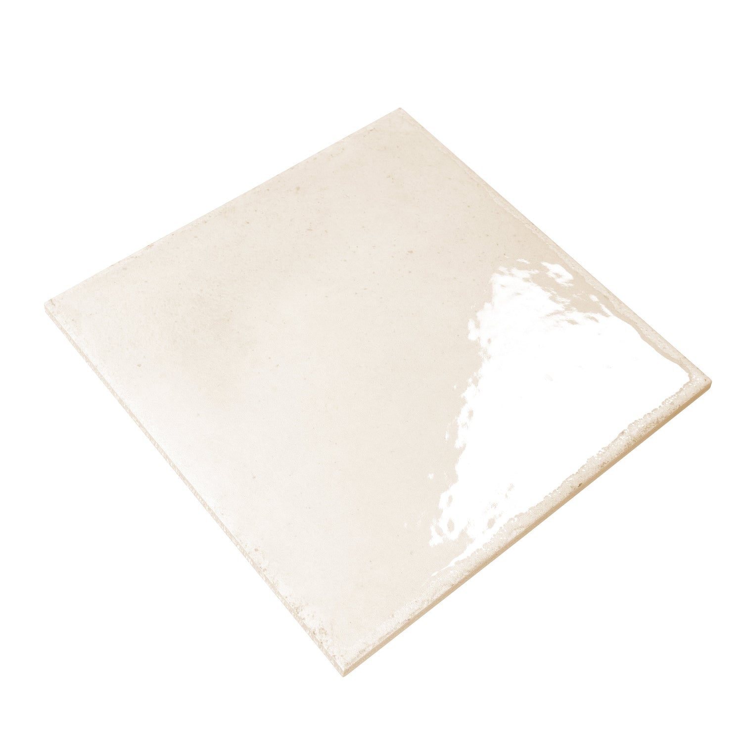 Cadence 8x8 Warm Ivory Porcelain Zellige Square Wall and Floor Tile (29 Pack, 12.49 sq ft/case) - Sample