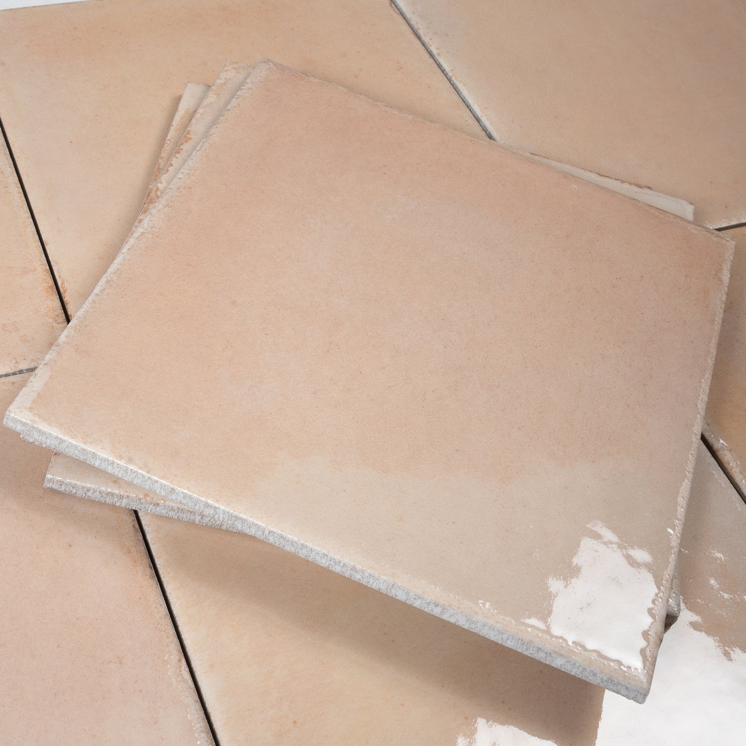 Faded Terracotta 8x8 Glossy Zellige Square Subway Porcelain Tile (29 pack, 12.49 sq ft/case)