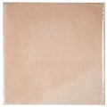 Glossy faded terracotta 8x8 square porcelain zellige tile with subtle texture