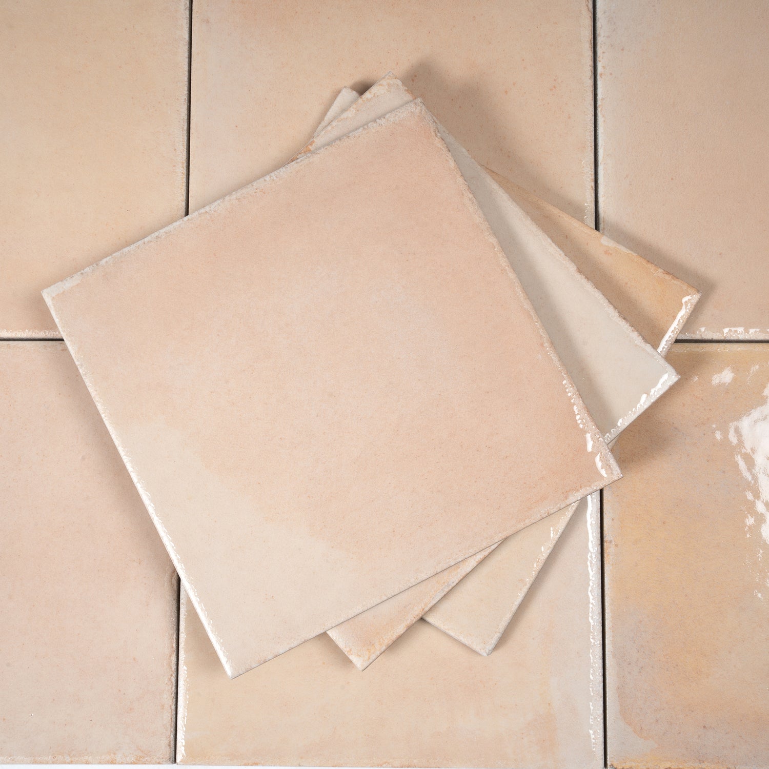 Faded Terracotta 8x8 Glossy Zellige Square Subway Porcelain Tile (29 pack, 12.49 sq ft/case)