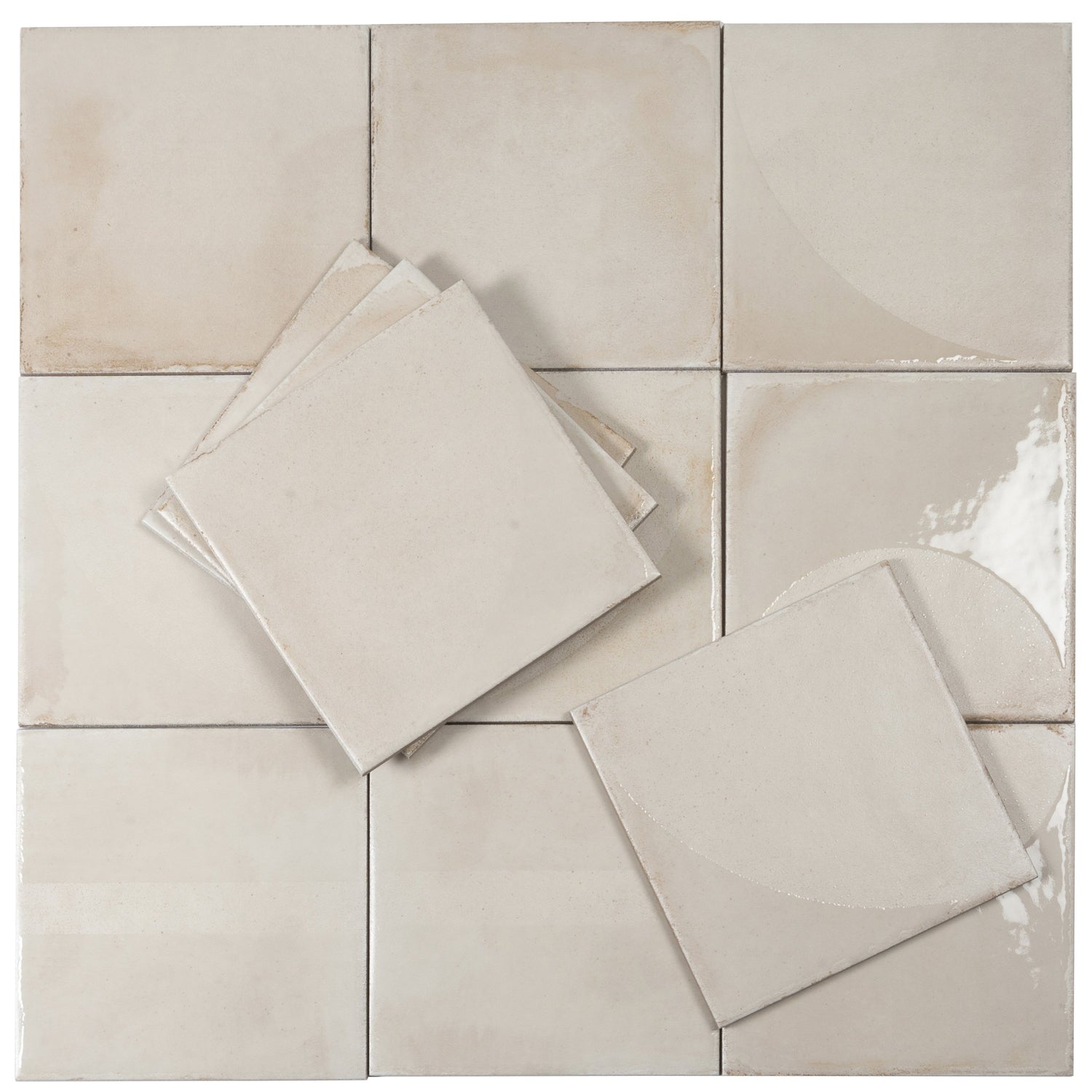 Cadence 8x8 Warm Ivory Porcelain Square Motif Wall and Floor Tile (29 Pack, 12.49 sq ft/case) - Sample