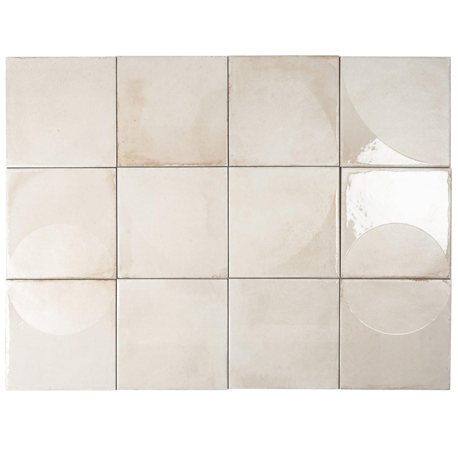 Warm Ivory 8x8 Matte, Glossy Square Motif Porcelain Tile (29 pack, 12.49 sq ft/case)