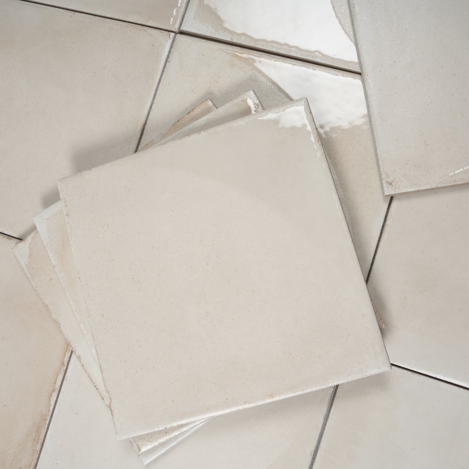 Warm Ivory 8x8 Matte, Glossy Square Motif Porcelain Tile (29 pack, 12.49 sq ft/case)