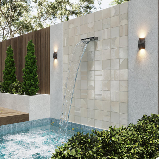 Warm Ivory 8x8 Matte, Glossy Square Motif Porcelain Tile (29 pack, 12.49 sq ft/case)