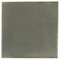 Glossy dark moss green 8x8 square porcelain zellige wall and floor tile with smooth edges