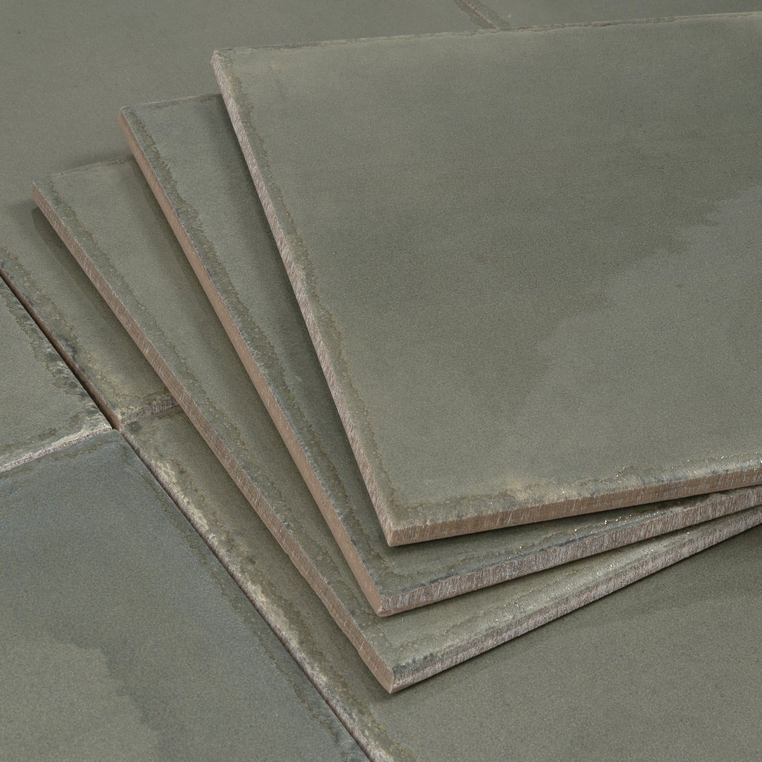 Dark Moss Green 8x8 Glossy Zellige Square Subway Porcelain Tile (29 pack, 12.49 sq ft/case)