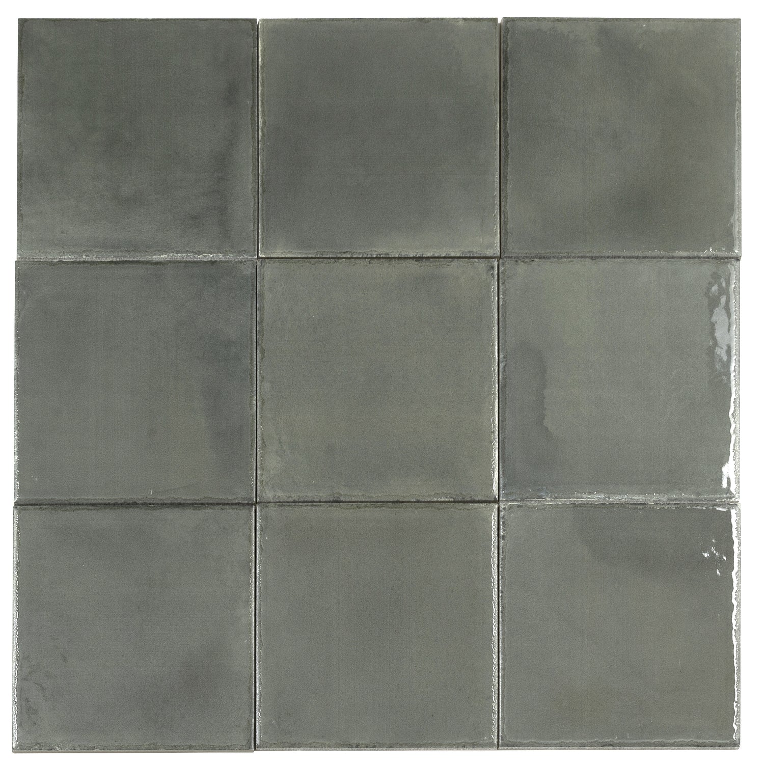 Dark Moss Green 8x8 Glossy Zellige Square Subway Porcelain Tile (29 pack, 12.49 sq ft/case)