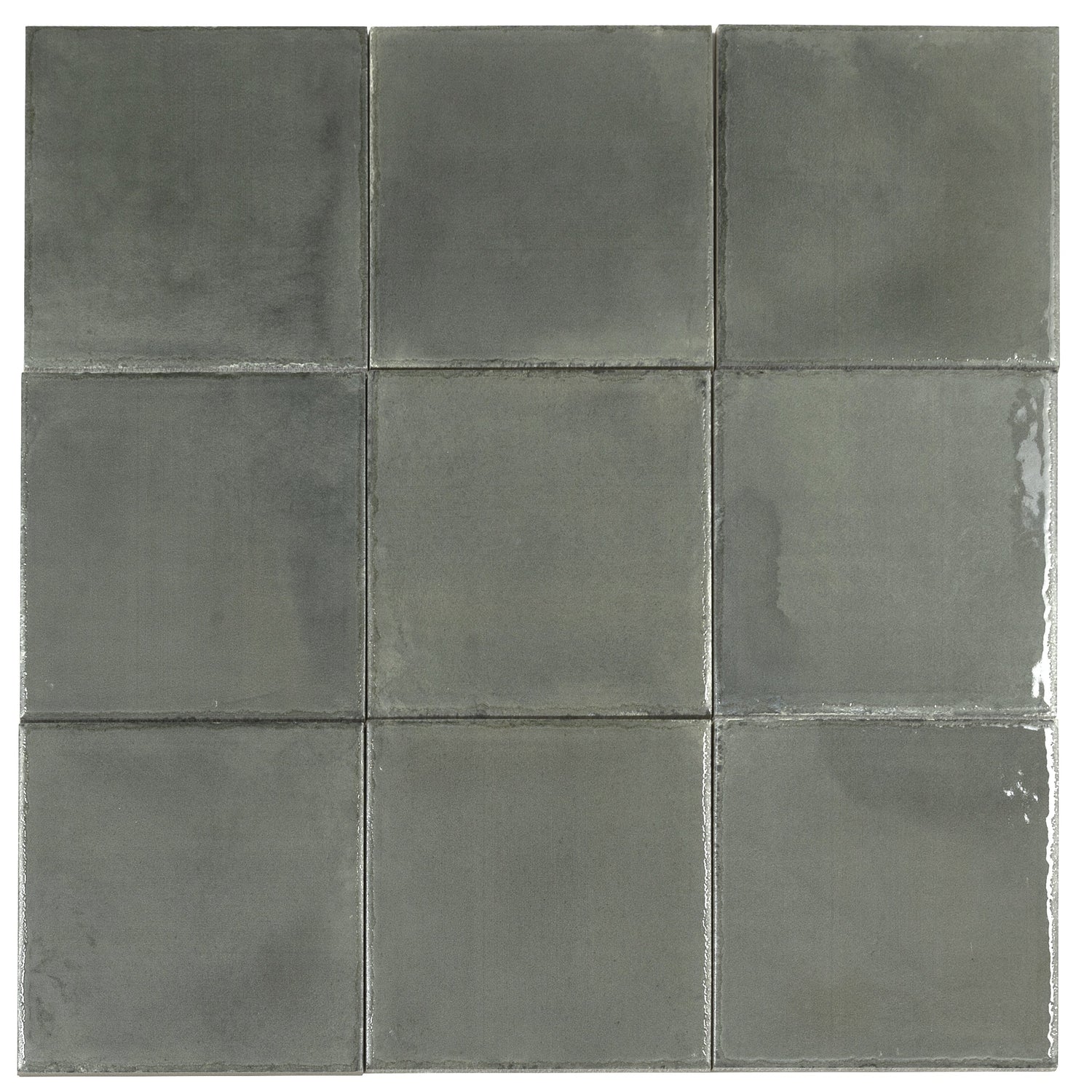 Cadence 8x8 Dark Moss Green Porcelain Zellige Square Wall and Floor Tile (29 Pack, 12.49 sq ft/case) - Sample