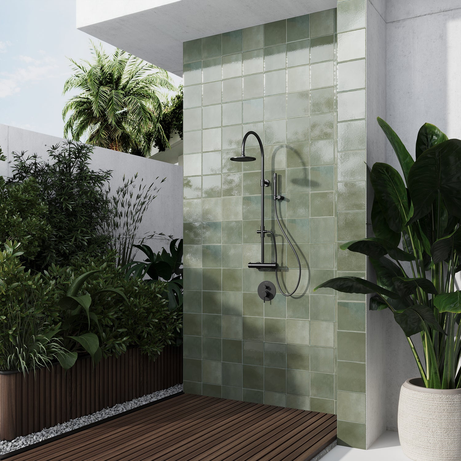 Dark Moss Green 8x8 Glossy Zellige Square Subway Porcelain Tile (29 pack, 12.49 sq ft/case)