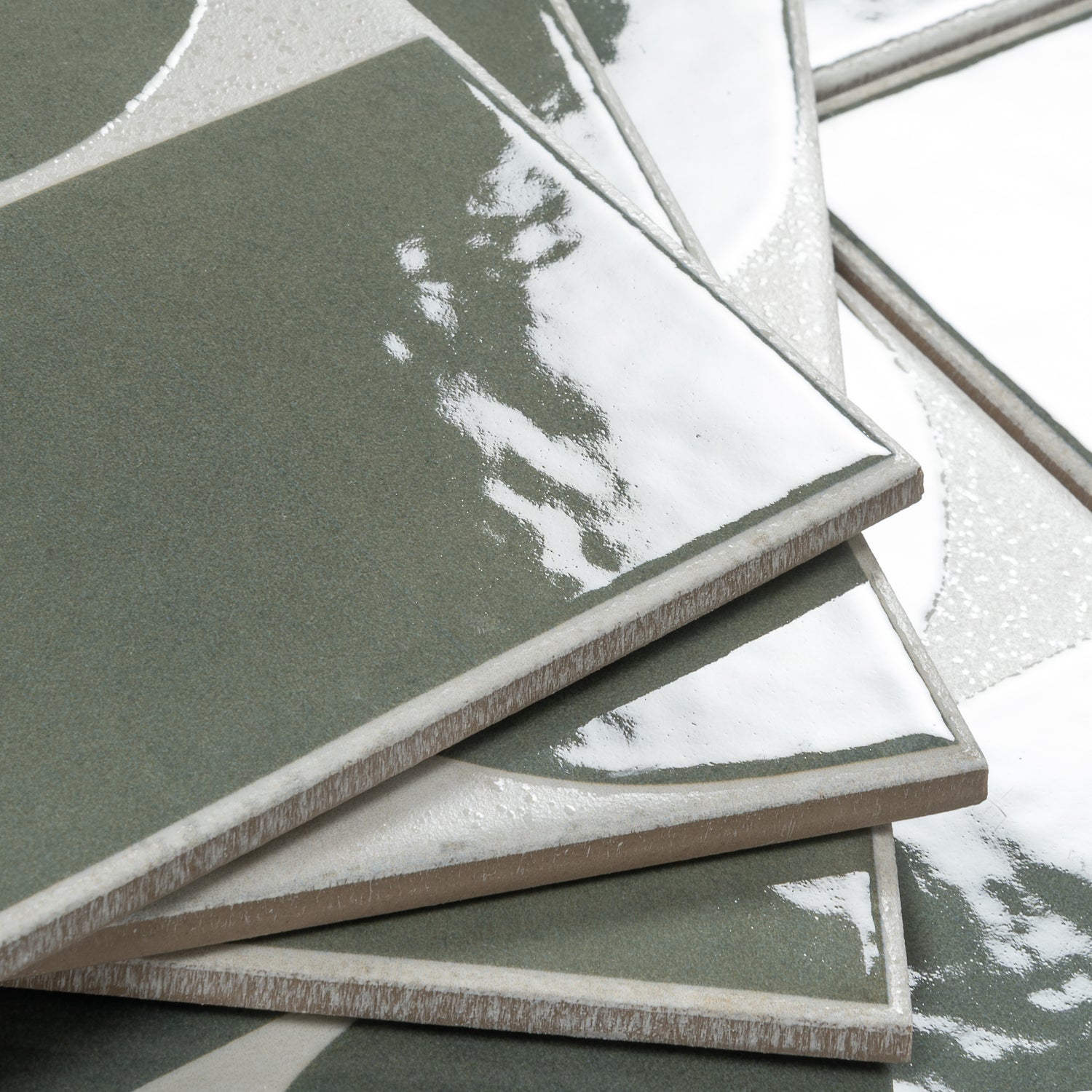 Sage Green Gray 8x8 Matte, Glossy Square Motif Porcelain Tile (29 pack, 12.49 sq ft/case)