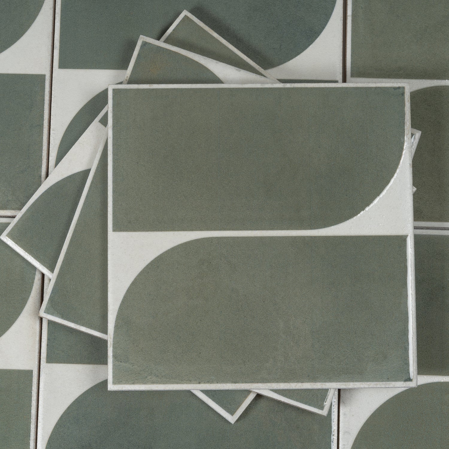 Sage Green Gray 8x8 Matte, Glossy Square Motif Porcelain Tile (29 pack, 12.49 sq ft/case)