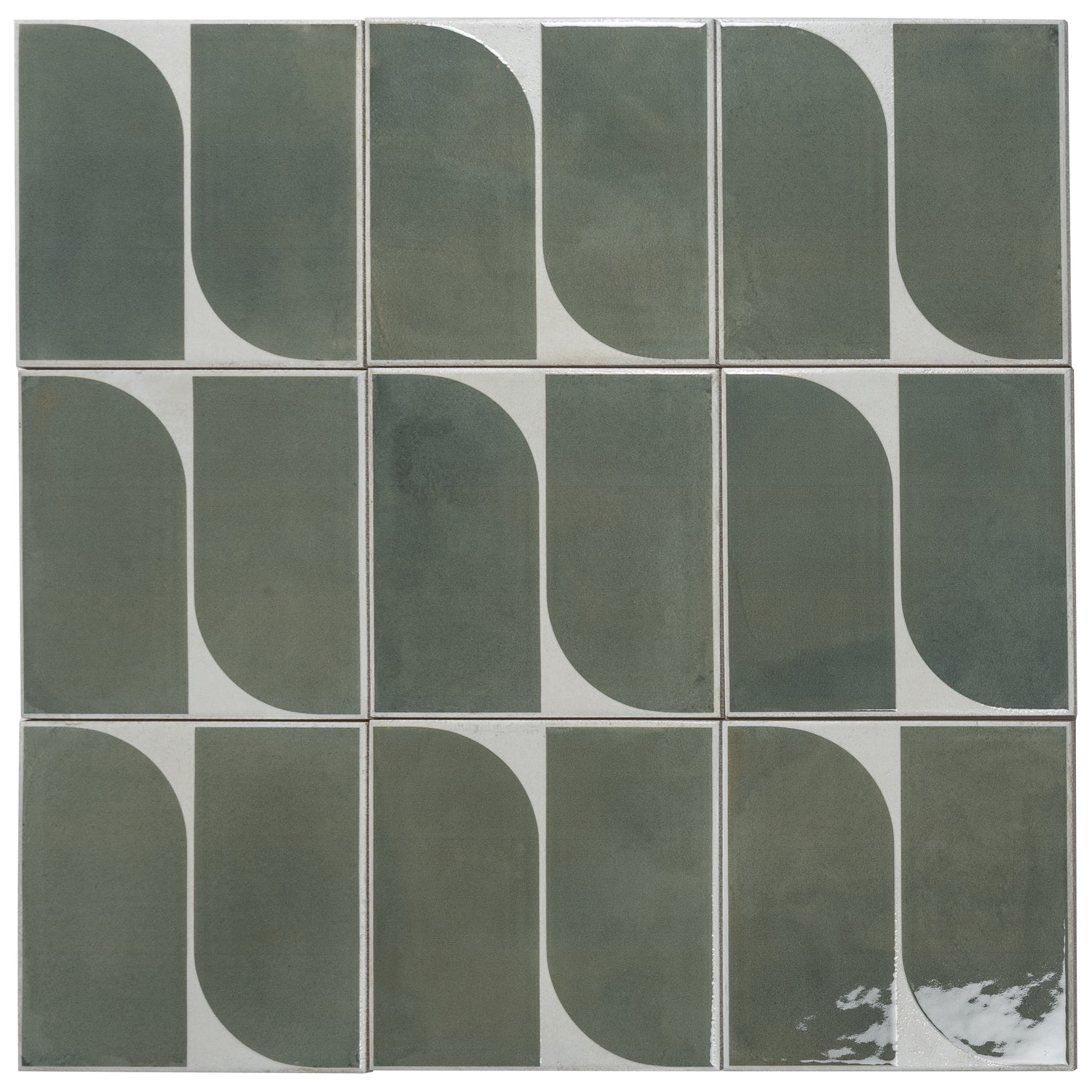 Sage Green Gray 8x8 Matte, Glossy Square Motif Porcelain Tile (29 pack, 12.49 sq ft/case)