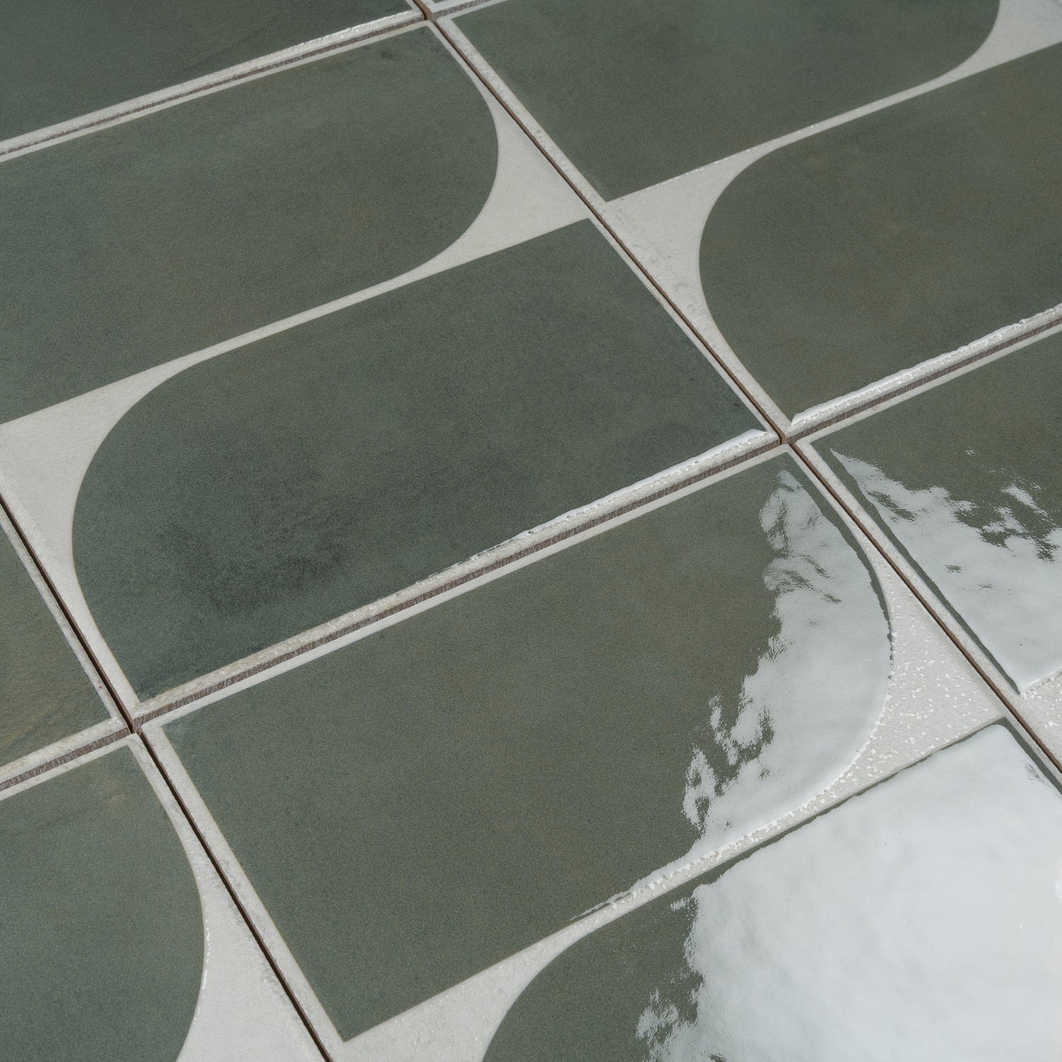 Sage Green Gray 8x8 Matte, Glossy Square Motif Porcelain Tile (29 pack, 12.49 sq ft/case)