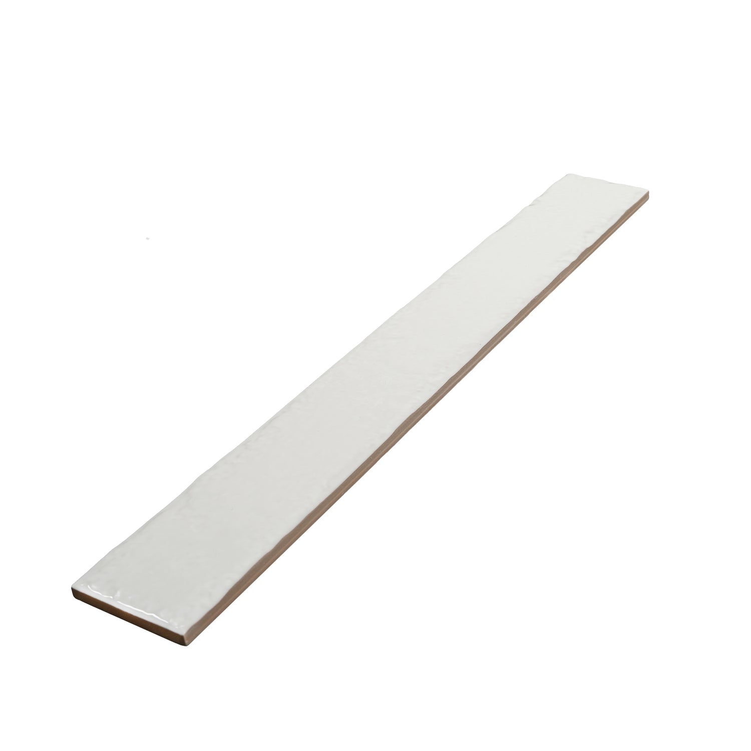 Soft White 2x16 Glossy Zellige Subway Ceramic Tile (50 pack, 10.76 sq ft/case)