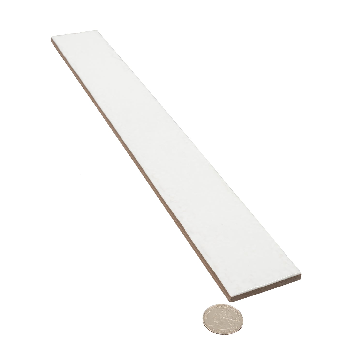 Soft White 2x16 Glossy Zellige Subway Ceramic Tile (50 pack, 10.76 sq ft/case)