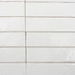 Soft White 2x16 Glossy Zellige Subway Ceramic Tile (50 pack, 10.76 sq ft/case)