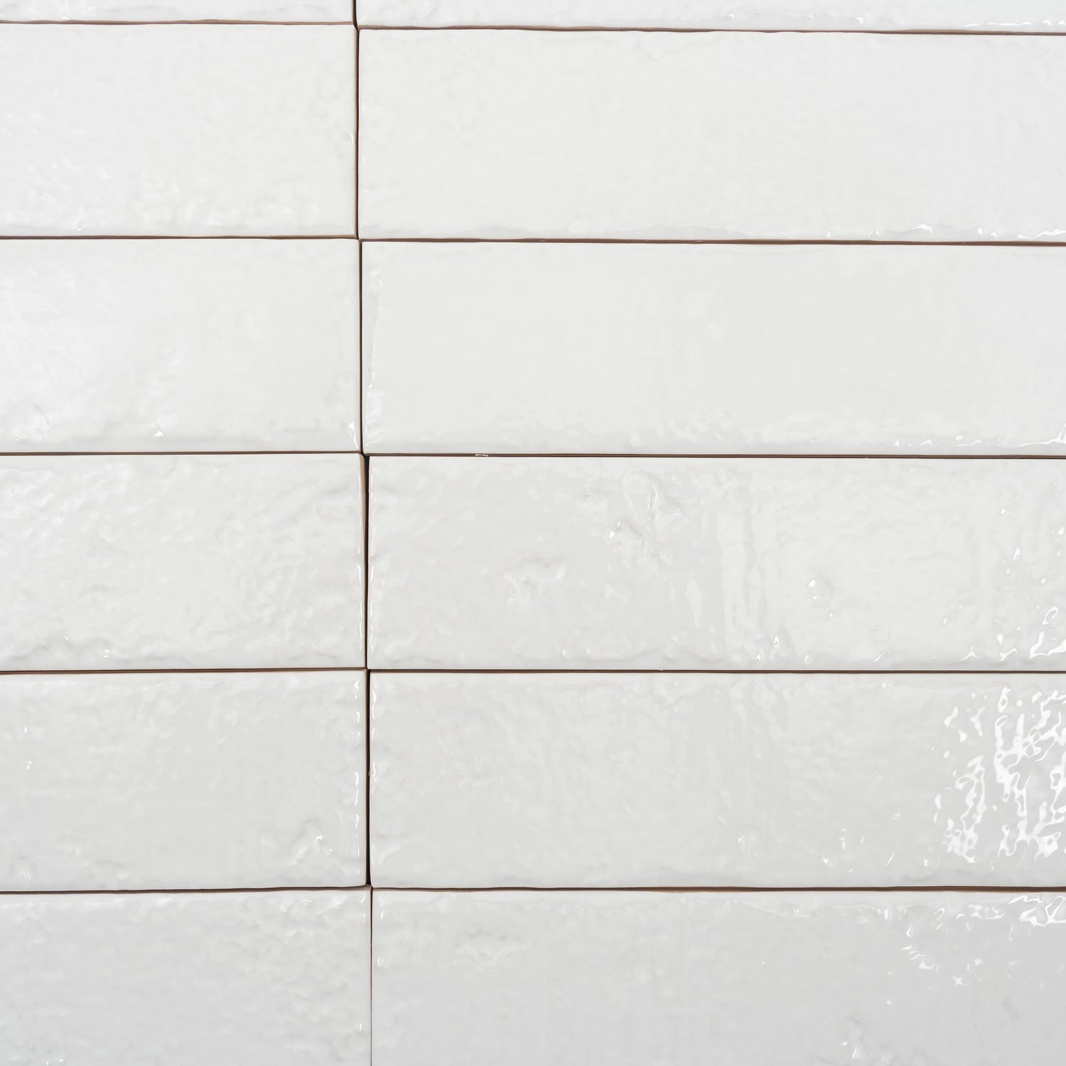 Soft White 2x16 Glossy Zellige Subway Ceramic Tile (50 pack, 10.76 sq ft/case)