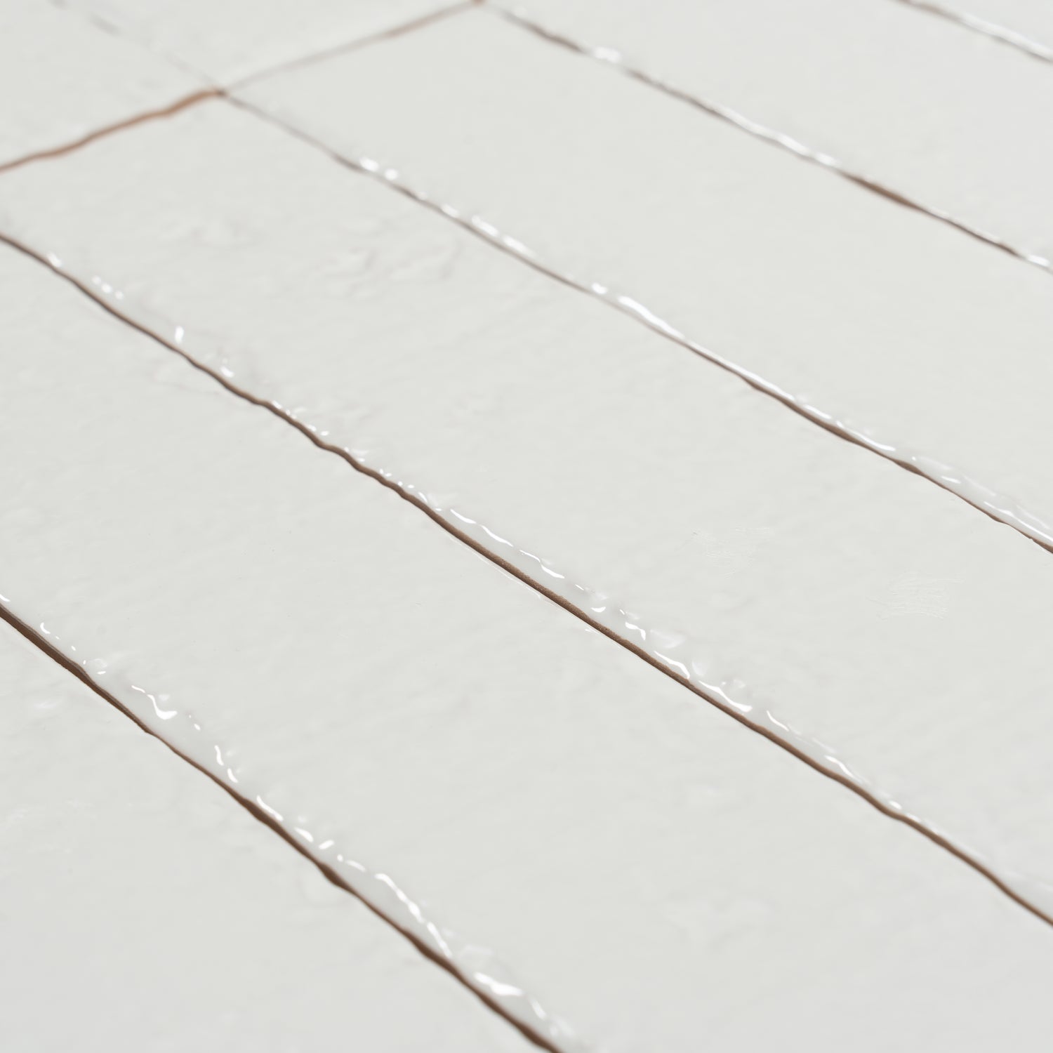 Soft White 2x16 Glossy Zellige Subway Ceramic Tile (50 pack, 10.76 sq ft/case)