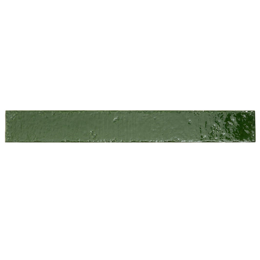 Valenza 2x16 Tropical Green Ceramic Zellige Subway Wall Tile (50 Pack, 10.76 sq ft/case) - Sample