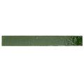 Glossy tropical green ceramic zellige subway tile 2x16 inches with textured surface