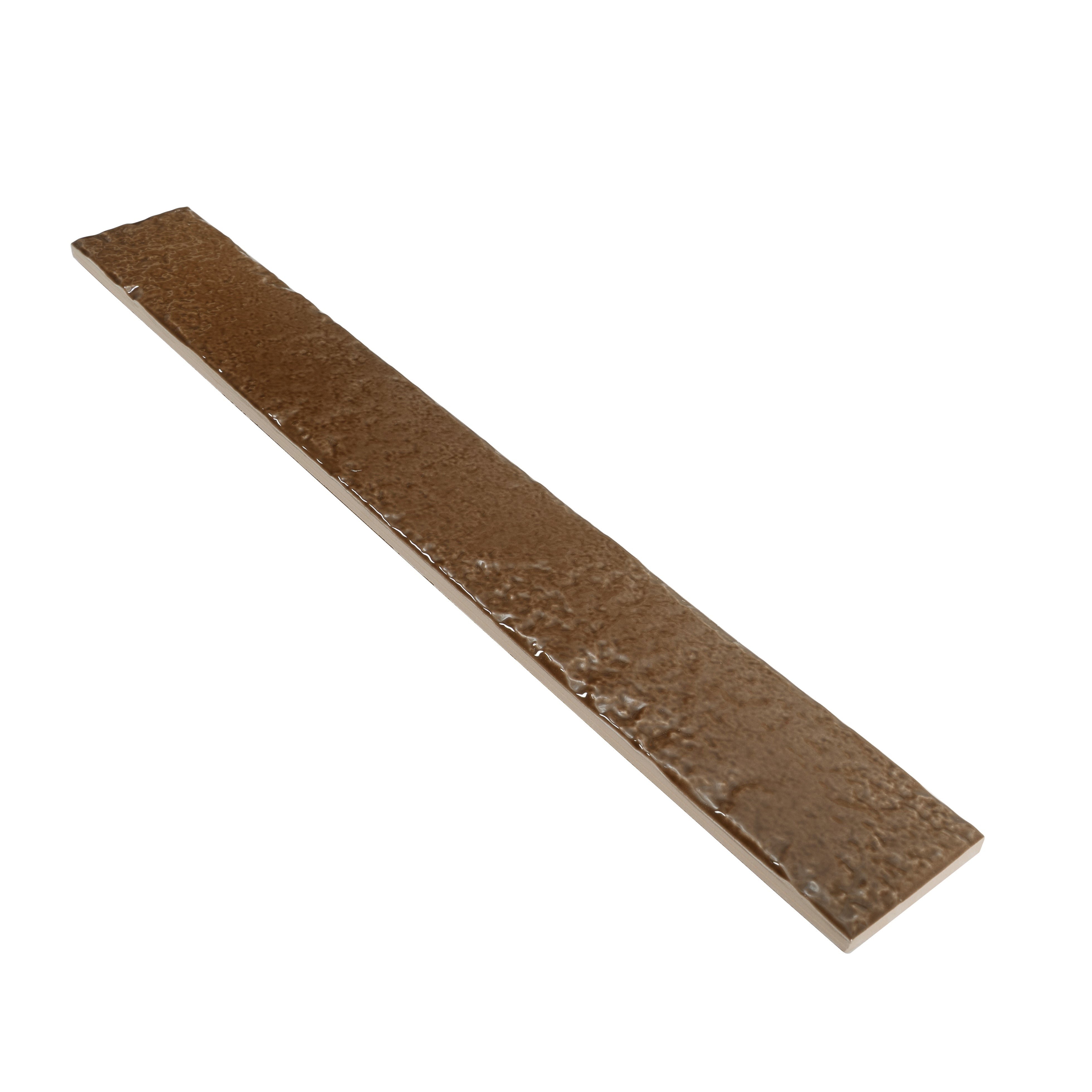 Terra Mocha 2x16 Glossy Zellige Subway Ceramic Tile (50 pack