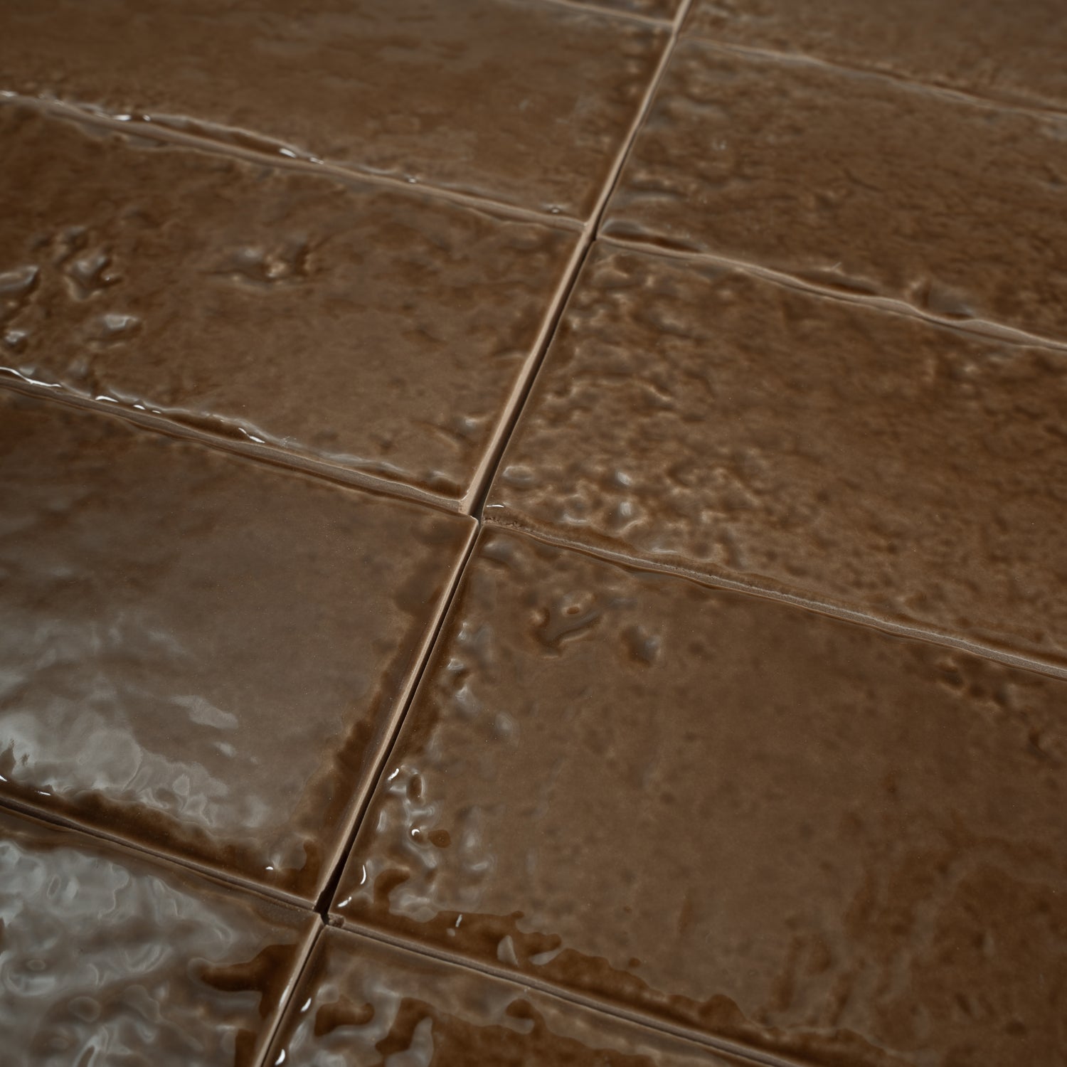 Terra Mocha 2x16 Glossy Zellige Subway Ceramic Tile (50 pack, 10.76 sq ft/case)