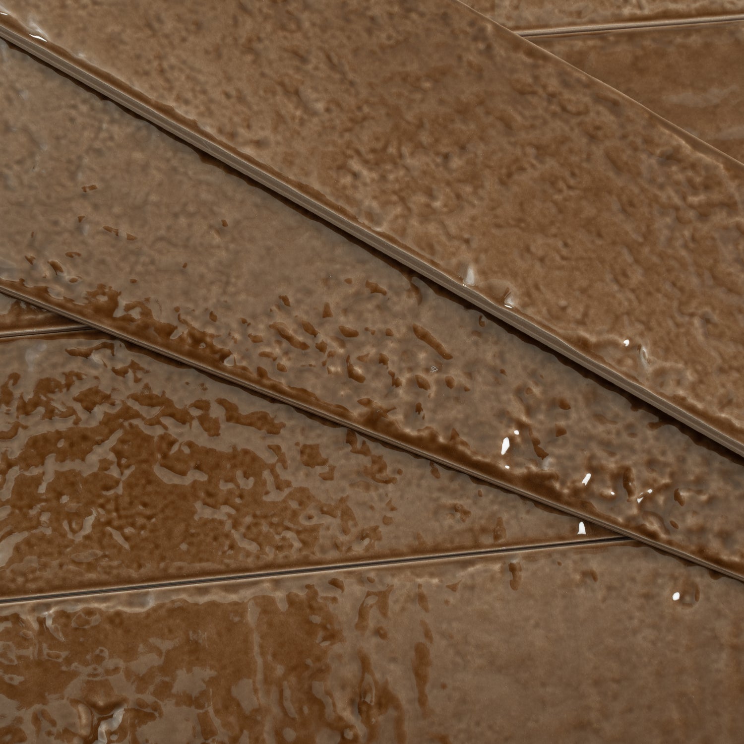 Terra Mocha 2x16 Glossy Zellige Subway Ceramic Tile (50 pack, 10.76 sq ft/case)
