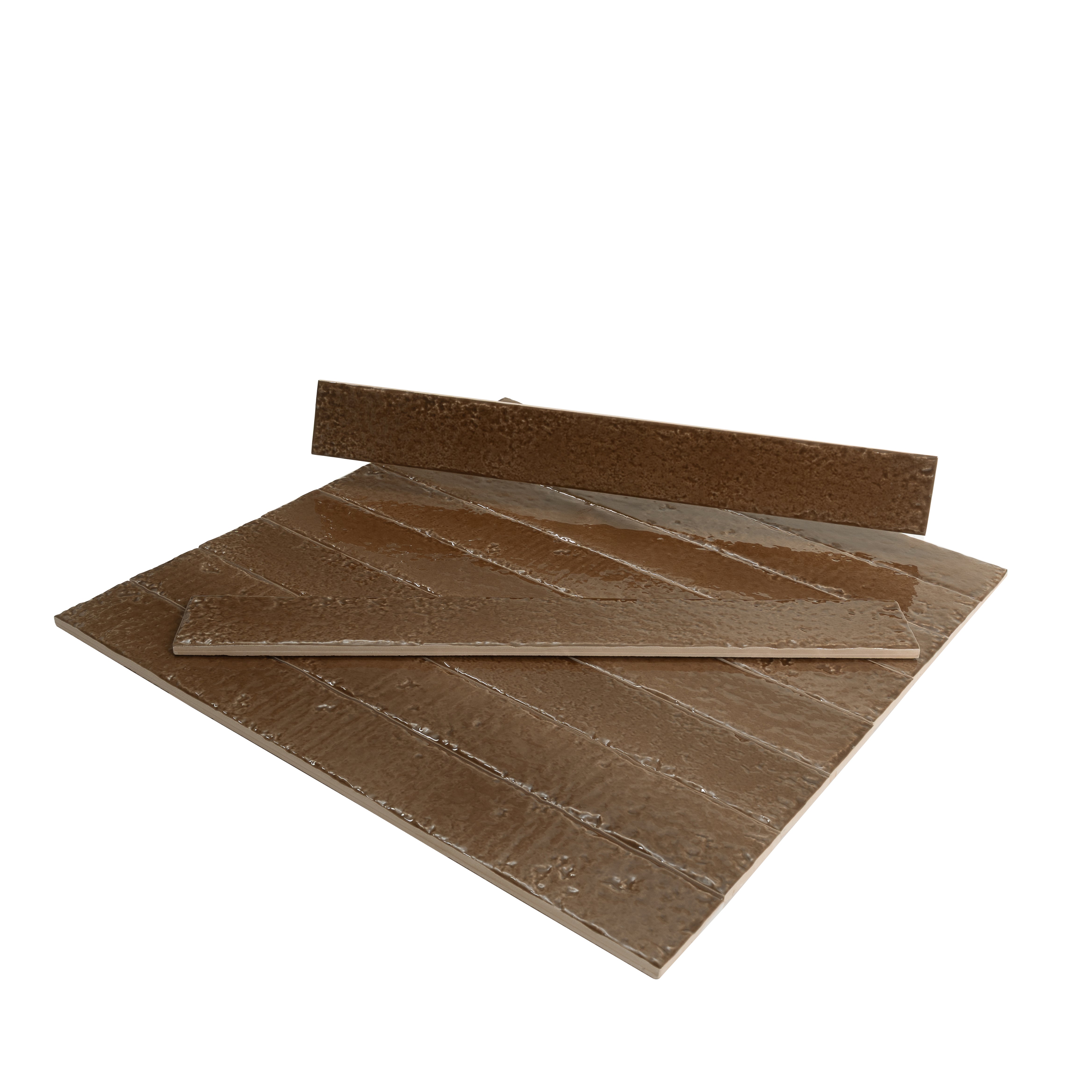 Terra Mocha 2x16 Glossy Zellige Subway Ceramic Tile (50 pack