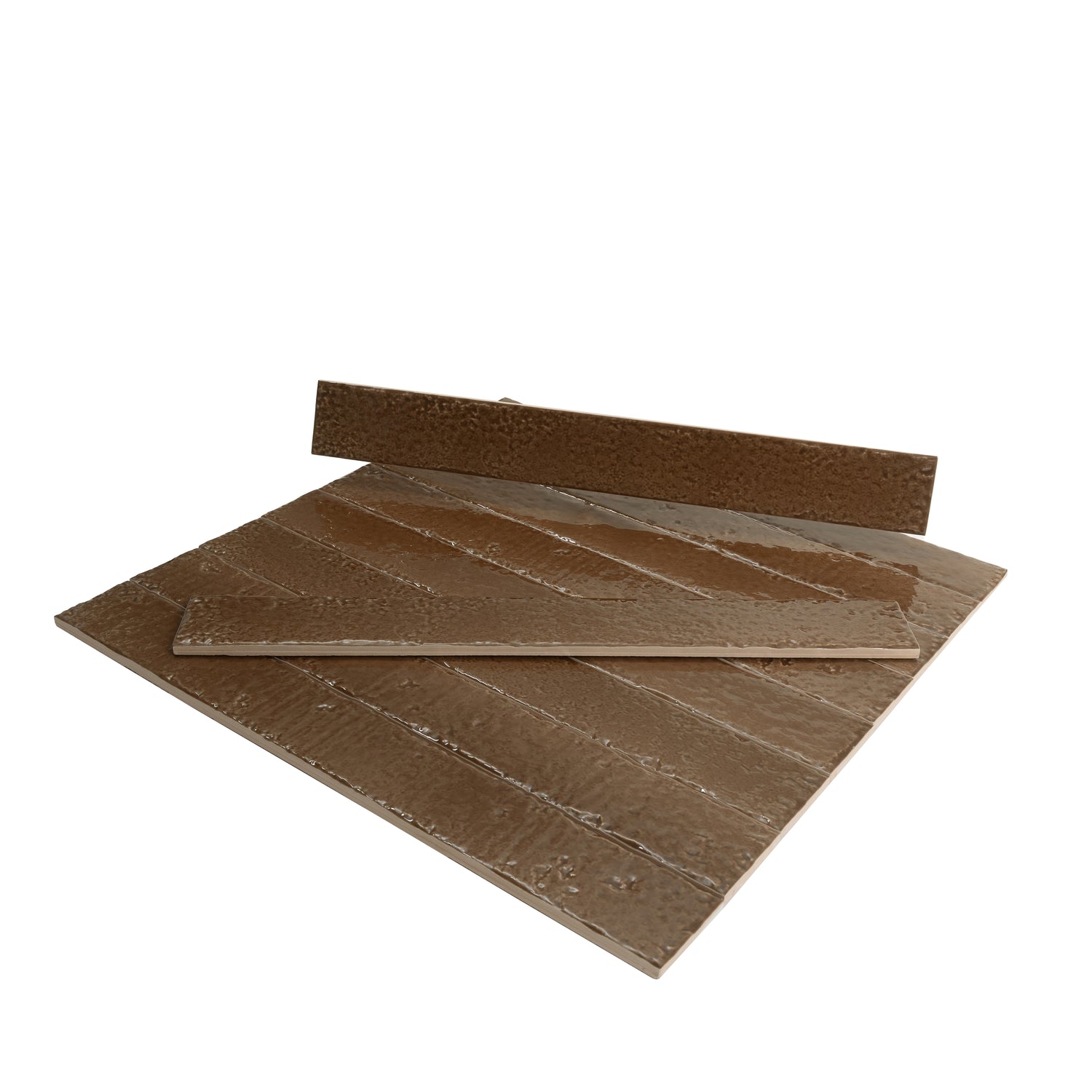 Terra Mocha 2x16 Glossy Zellige Subway Ceramic Tile (50 pack, 10.76 sq ft/case)