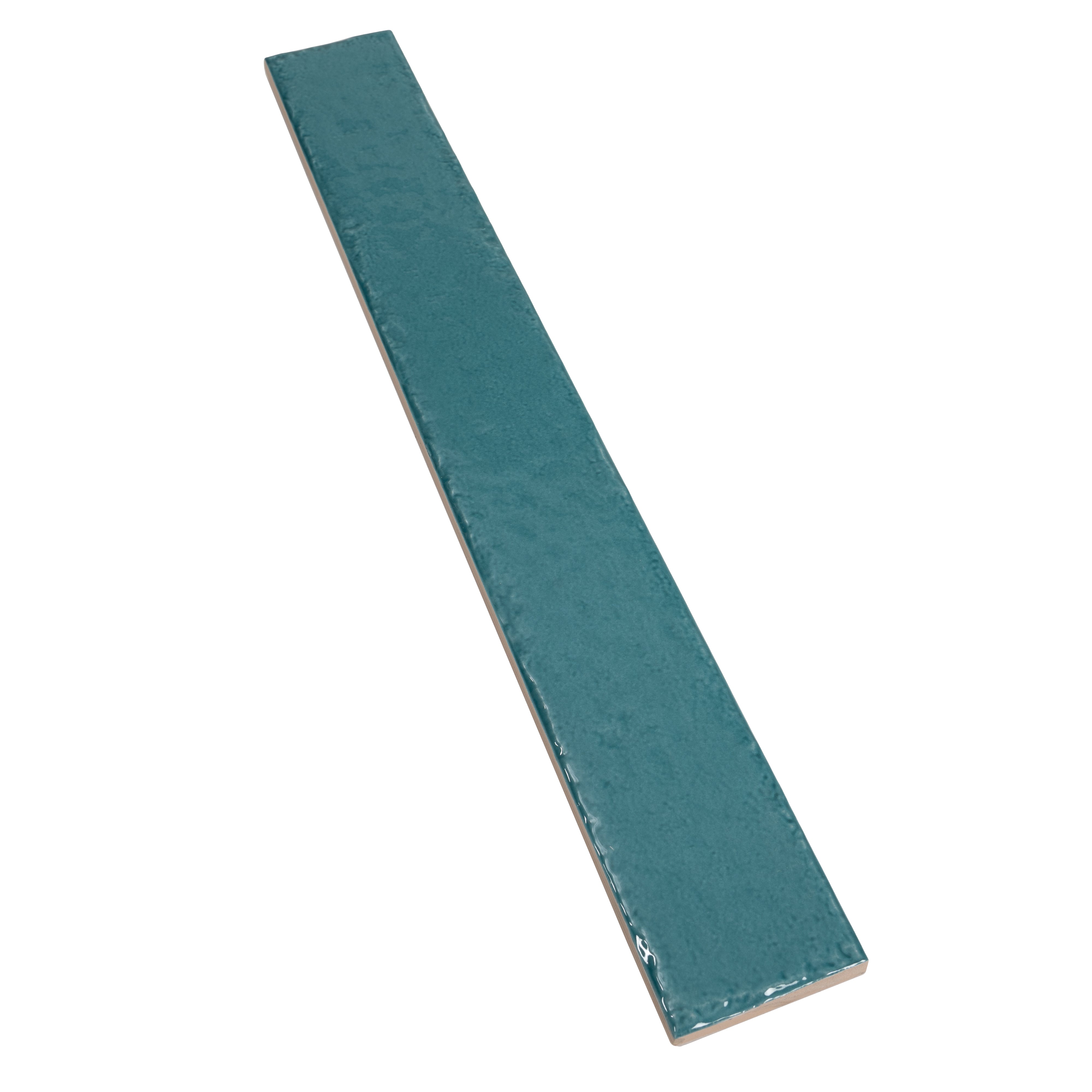 Tropical Teal 2x16 Glossy Zellige Subway Ceramic Tile (50 pack