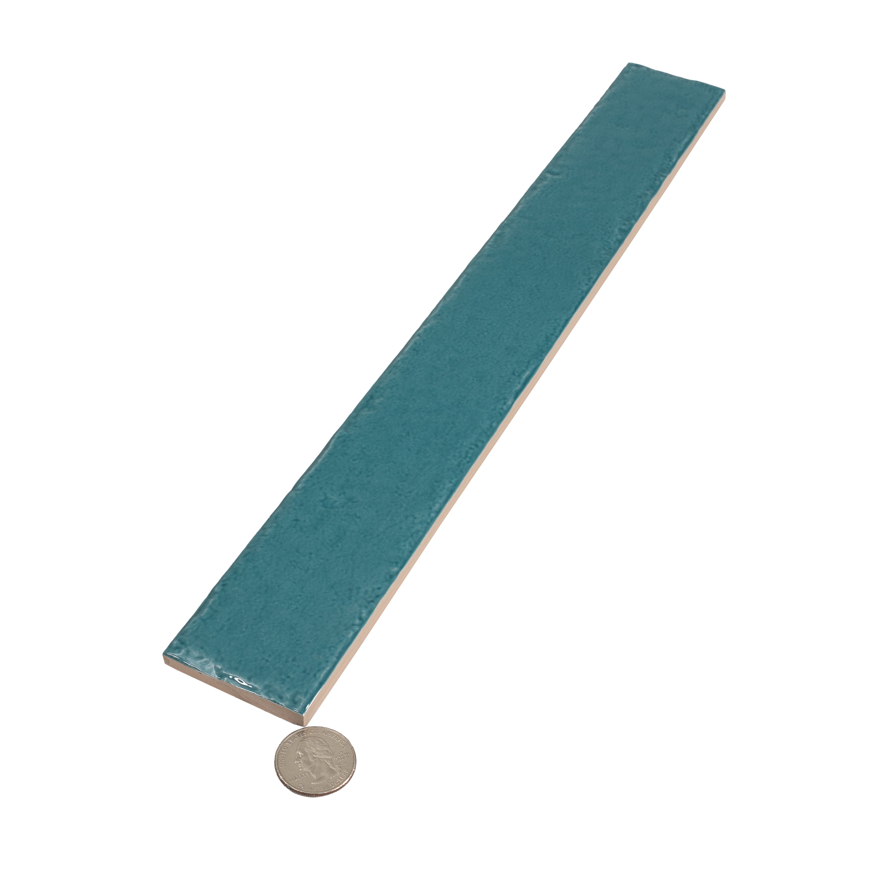 お値段変わりましたarly teal。t Tropical Teal 2x16 Glossy Zellige Subway Ceramic Tile (50 pack