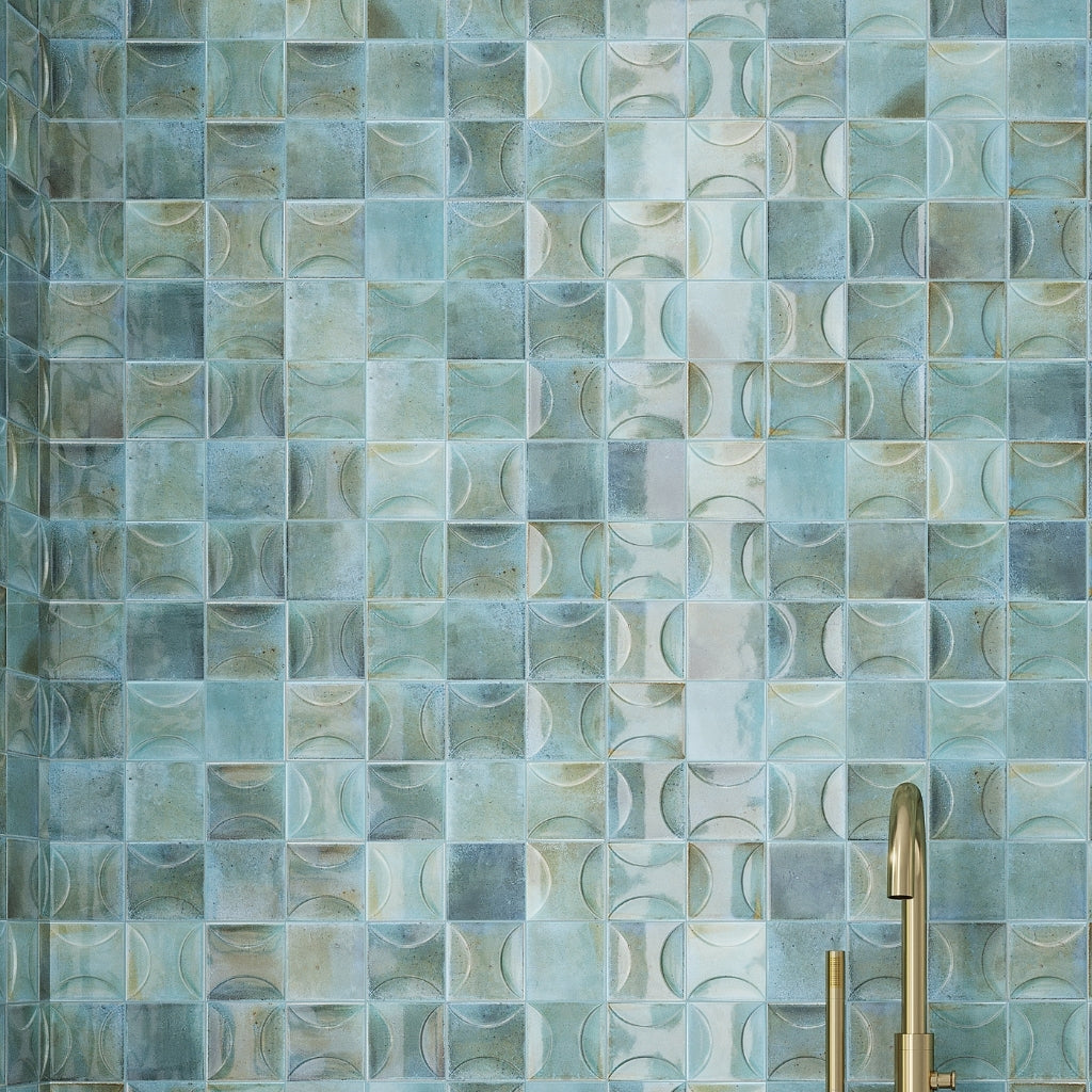 Blue 4x4 Glossy Ceramic Square Deco Tile (60 pack, 6.48 sq ft/case)