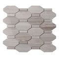 Sample - Wooden Grey 11x12 Polished Etched Hexagon Marble Mosaic Tile (5 pack, 4.66 sq ft/case)