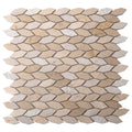 Sample - Beige 12x12 Etched Polished Crema Marfil Marble Mosaic Tile (5 pack, 4.92 sq ft/case)