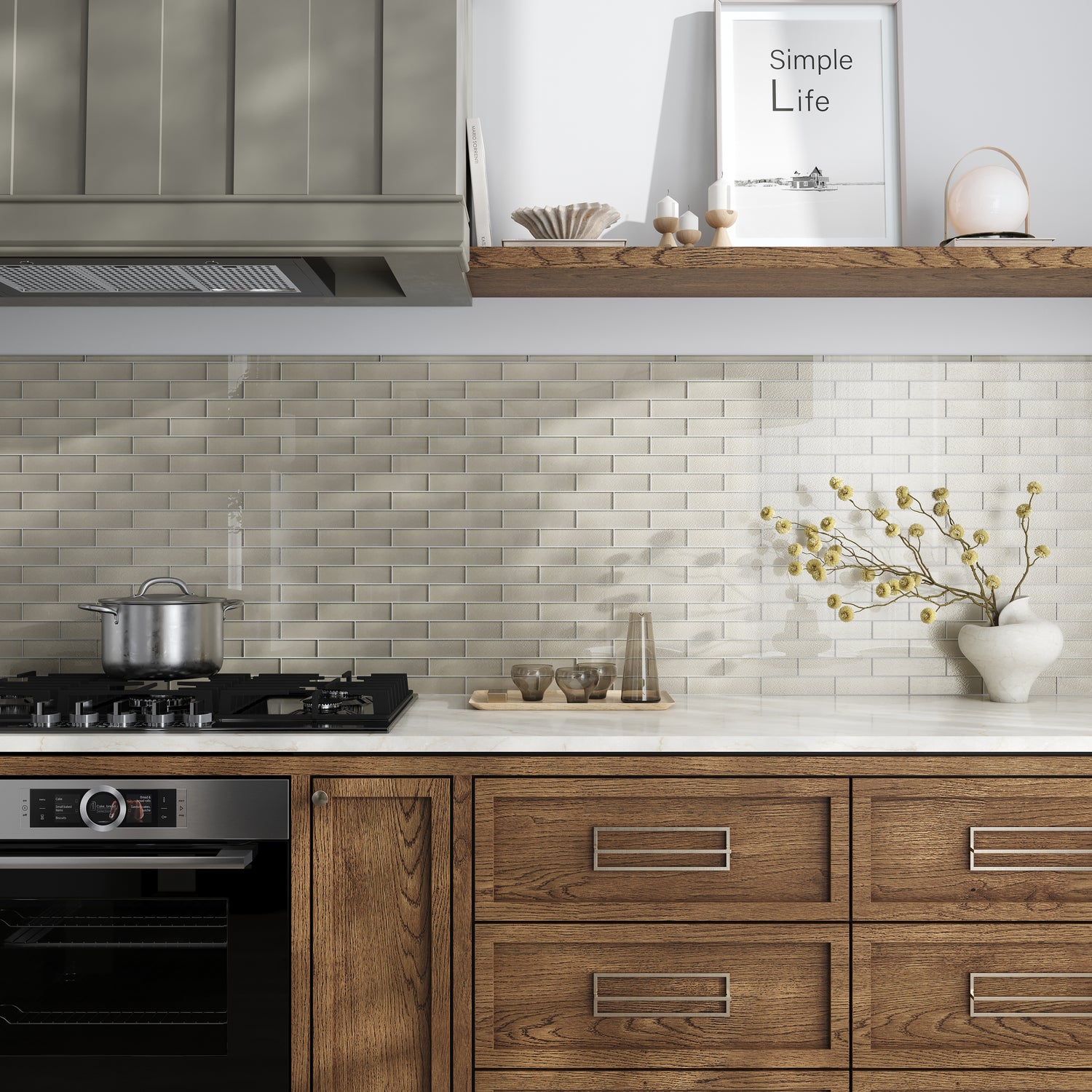Ash Gray 0.5x12 Glossy Glass Pencil Tile Trim (10 pack, 0.5 sq ft/case)