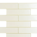 Sample - Powder White 12x12 Glossy Brick Glass Mosaic Tile (5 pack, 4.83 sq ft/case)