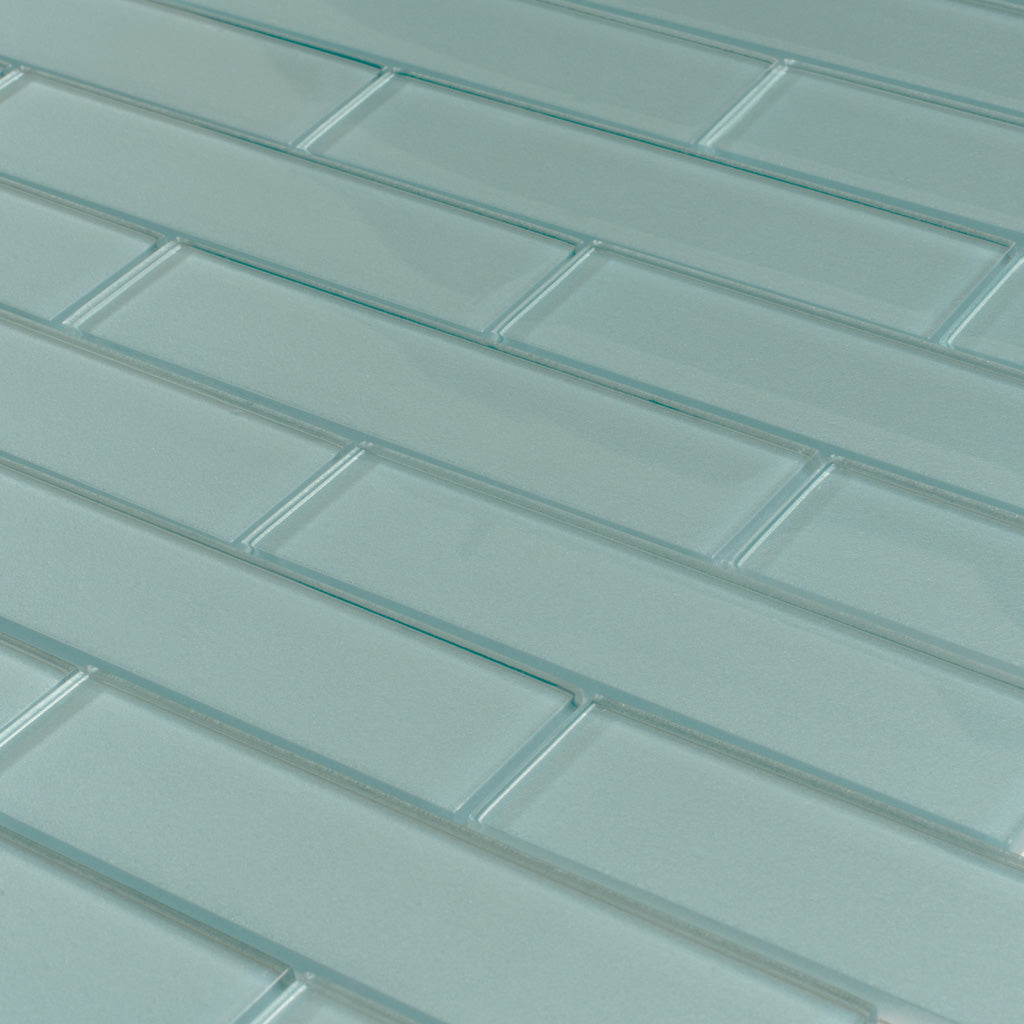Ocean Blue 12x12 Glossy Brick Glass Mosaic Tile (5 pack, 4.83 sq ft/case) - Sample