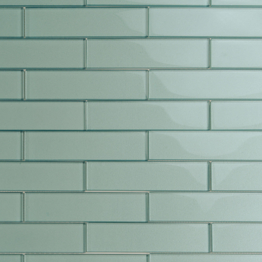 Ocean Blue 12x12 Glossy Brick Glass Mosaic Tile (5 pack, 4.83 sq ft/case) - Sample