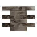 Sample - Dark Gray 12x12 Glossy Brick Glass Mosaic Tile (5 pack, 4.83 sq ft/case)