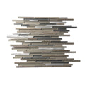 Sample - Gray 12x12 Glossy Matte Brick Glass Metal Mosaic Tile (5 pack, 4.83 sq ft/case)